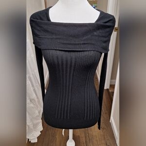 PINK REPUBLIC CHIC BLACK FITTED SWEATER